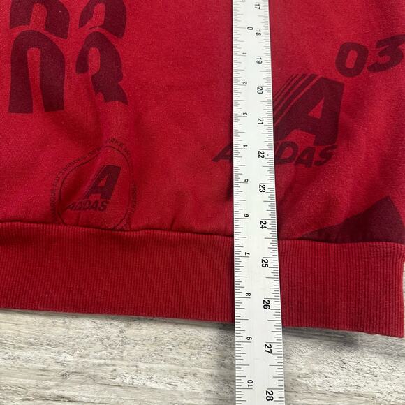 Adidas Red Mens M Post Game Allover Print Crewneck Pullover Sweatshirt Athletic - Picture 10 of 10